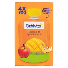 Bebivita Jablko, broskev, mango 4 x 90g (360g)