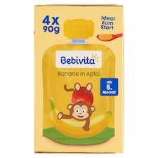 Bebivita Jablko, banán 4 x 90g (360g)