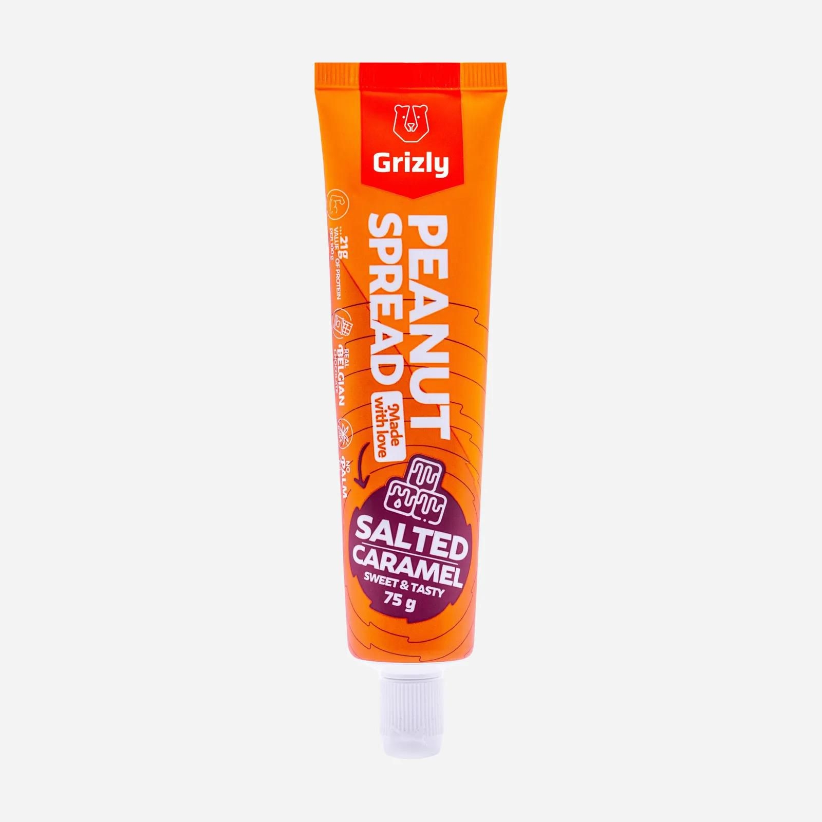 Grizly Arašídový krém slaný karamel v tubě, 75 g