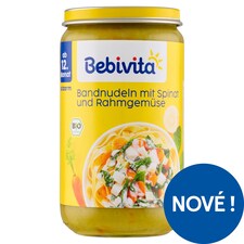 Bebivita Bio nudle, špenát, zelenina se smetanou 250g