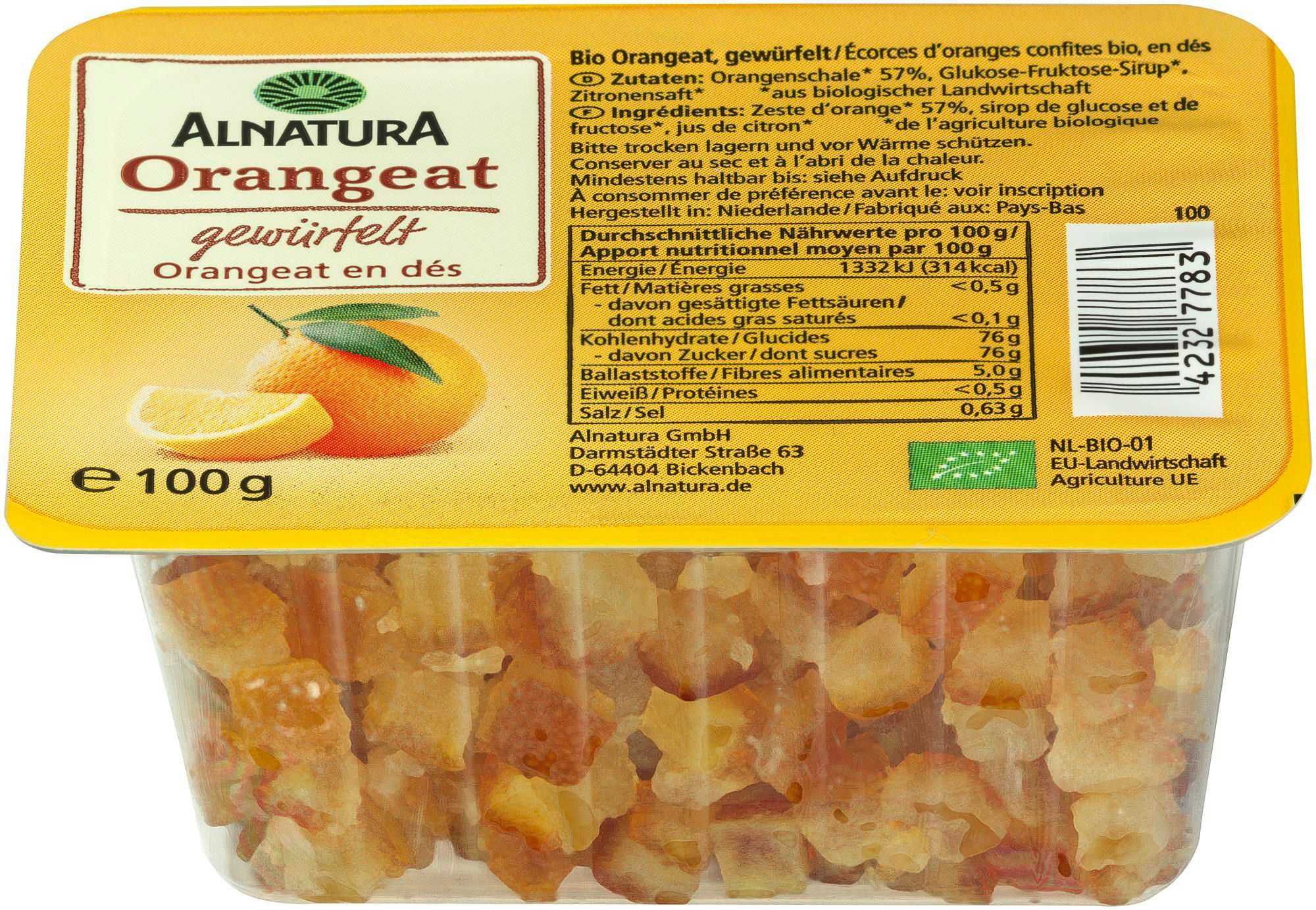 Alnatura BIO Pomerančová kůra kandovaná 100g