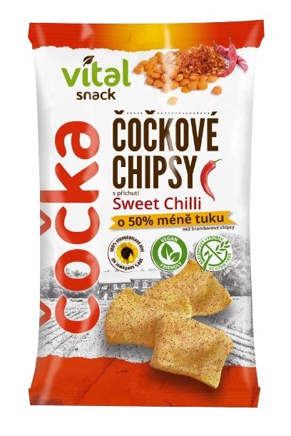 Čočkové chipsy sweet chilli 65g