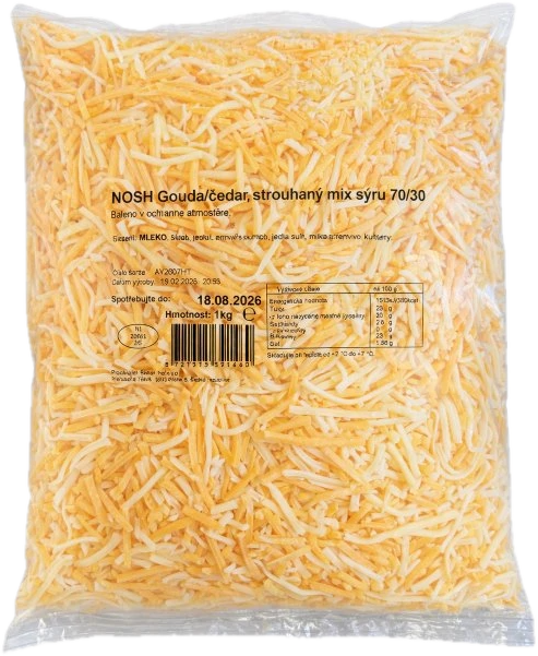 Nosh Gouda a čedar strouhaný mix 70/30