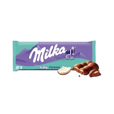 Milka Bubbly Coconut mléčná čokoláda z alpského mléka s porézní kokosovou náplní 97 g