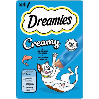 Dreamies Creamy s lososem pro kočky 11 x (4 x 10 g)
