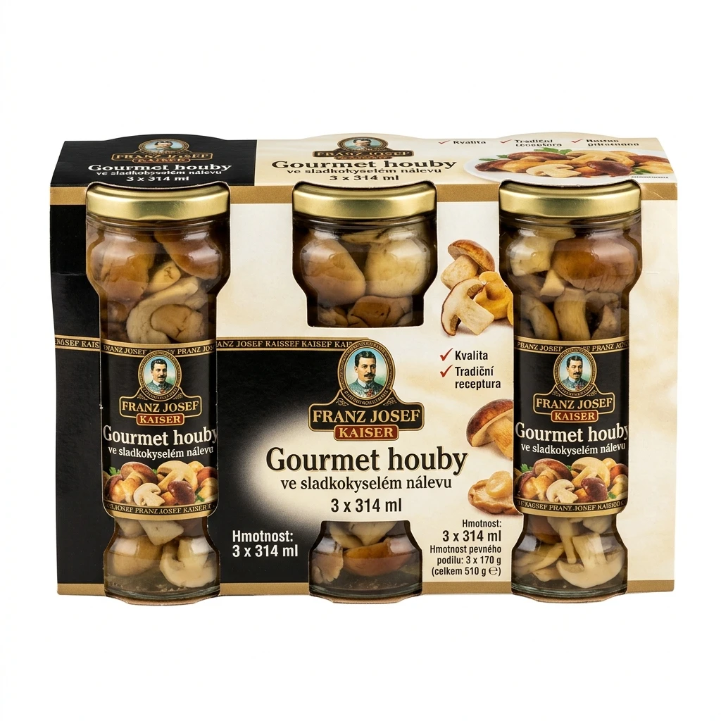 FRANZ JOSEF KAISER Gourmet houby ve sladkokyselém nálevu 3 x 314 ml