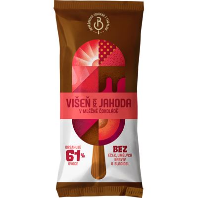 Benešovská továrna na zmrzlinu višeň jahoda mraž. 30 x 70 ml