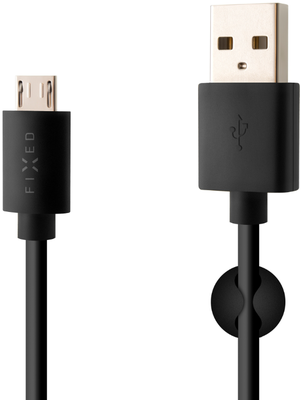FIXED Datový a nabíjecí kabel s konektory USB/micro USB, 1m, černý