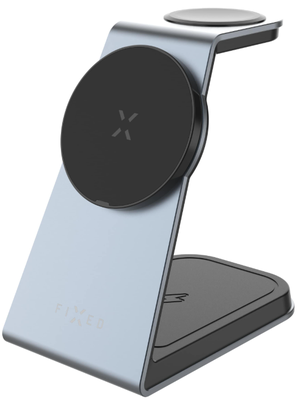 FIXED Stojánek s bezdrátovým nabíjením 3v1 MagPowerstation ALU s podporou uchycení MagSafe, 15W+3.5W+2.5W, space gray