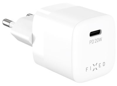 FIXED Síťová nabíječka Mini s USB-C výstupem a podporou PD, 20W, bílá