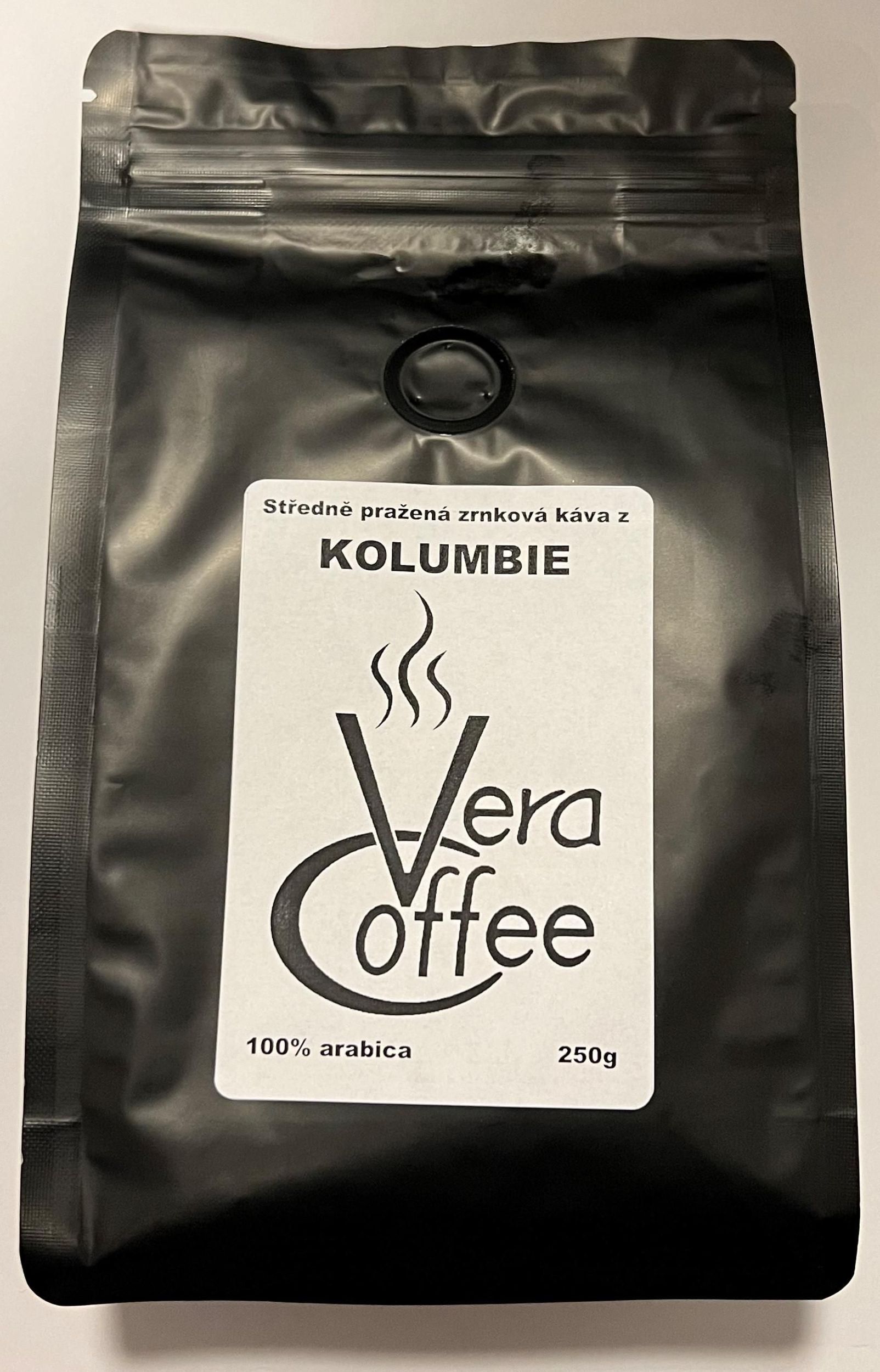 Vera coffee Kolumbijská zrnková káva 250g