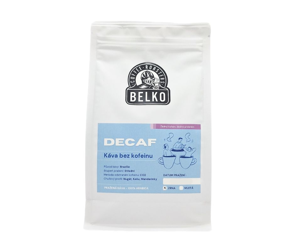 Belko Coffee Brazil decaf zrnková káva 250g