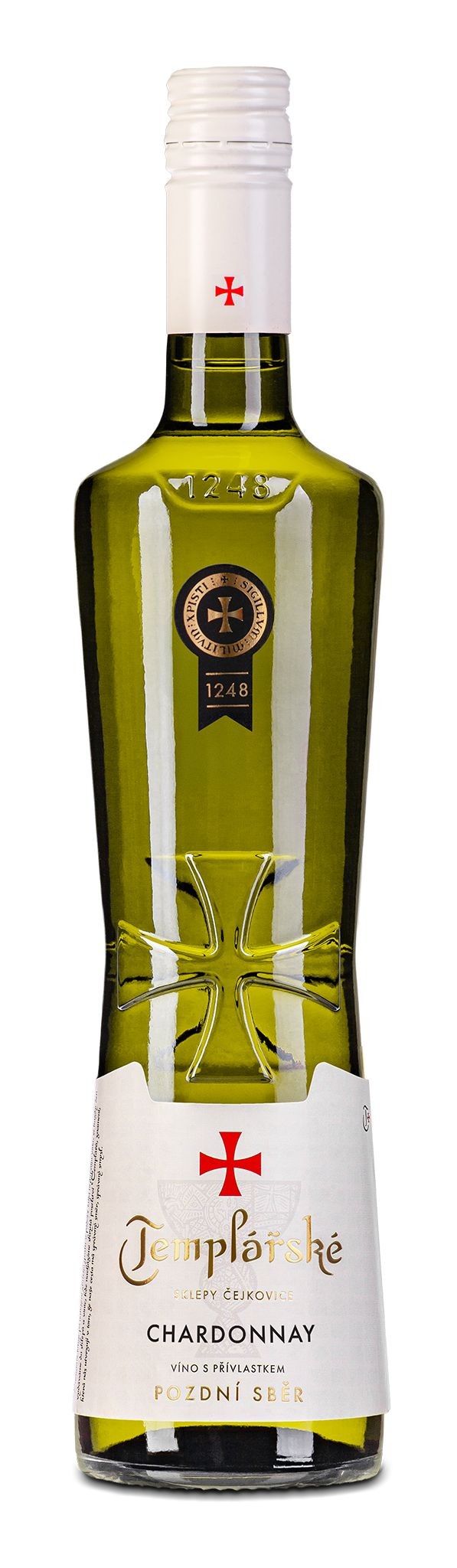 Templářské sklepy Chardonnay jakostní víno s přívlastkem pozdní sběr bílé suché víno 0,75l