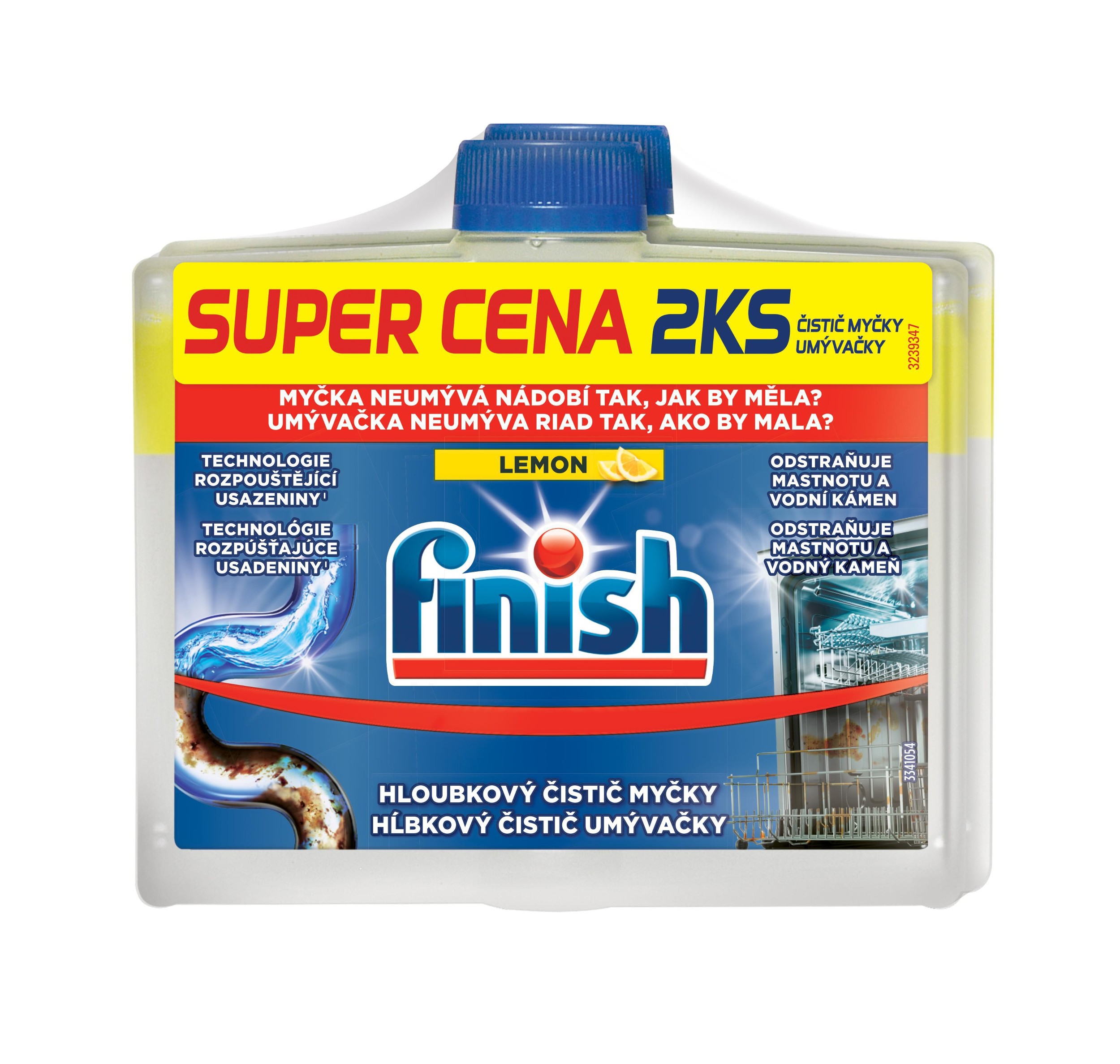 Finish Lemon čistič myčky 2 x 250ml