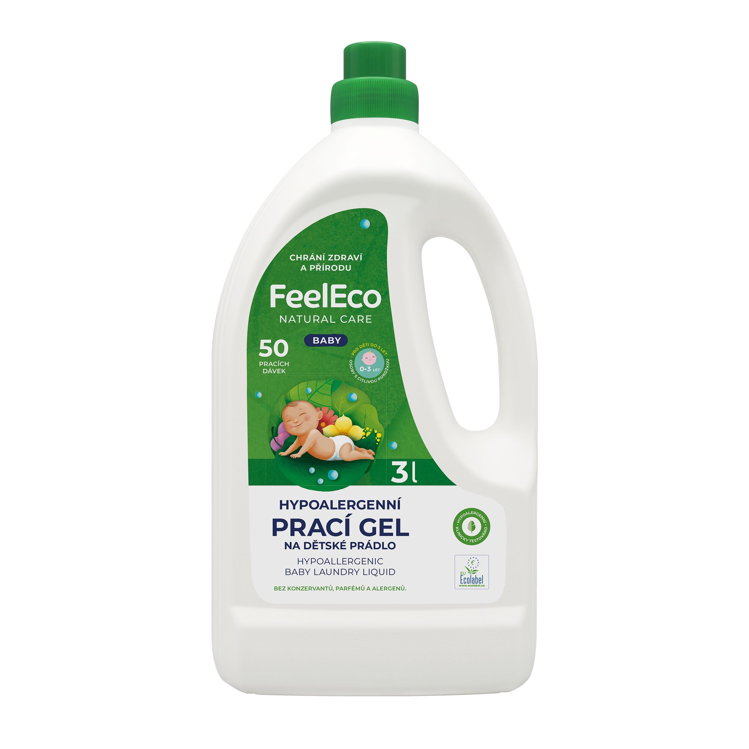 FeelEco Hypoalergenní prací gel na dětské prádlo Baby 3 l, 50 pracích dávek