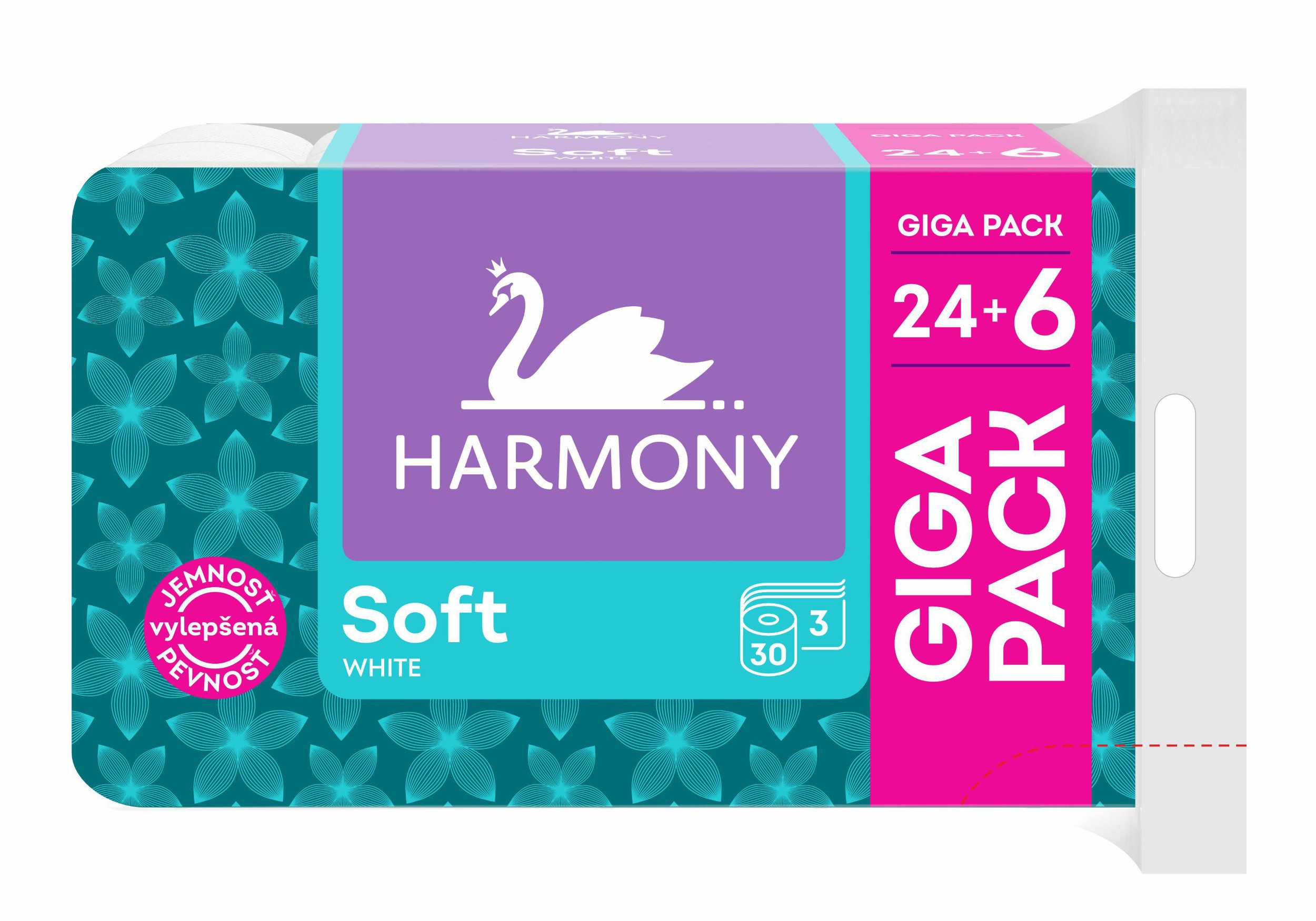 Harmony Soft White toaletní papír 3 vrstvy 30 ks