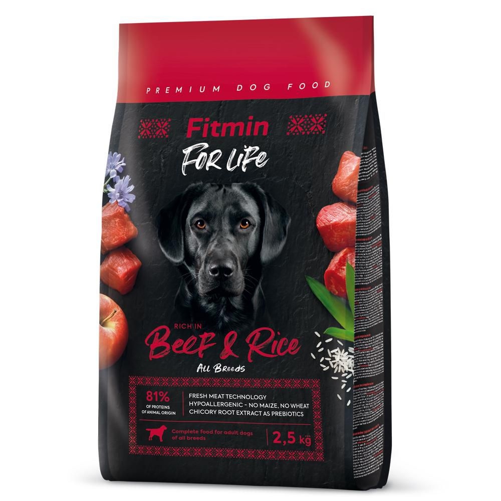 Fitmin For Life Beef & Rice krmivo pro psy 2,5 kg