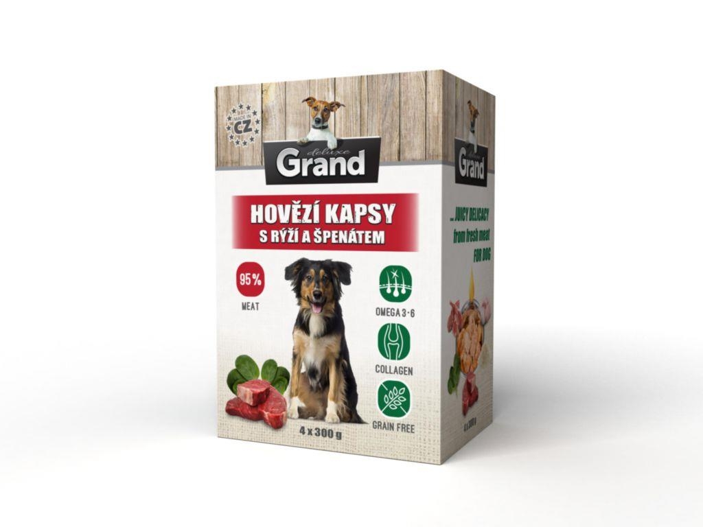Grand Deluxe kapsa hovězí, rýže, špenát 4 x 300 g