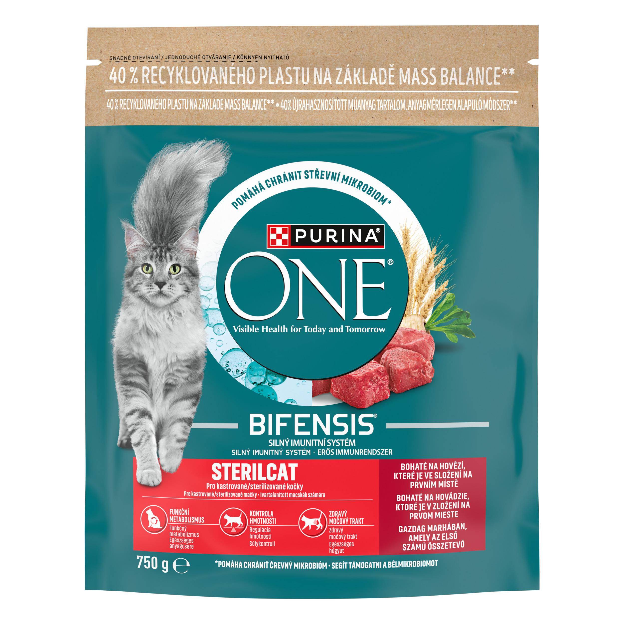 Purina ONE Bifensis Sterilised hovězí granule 750g