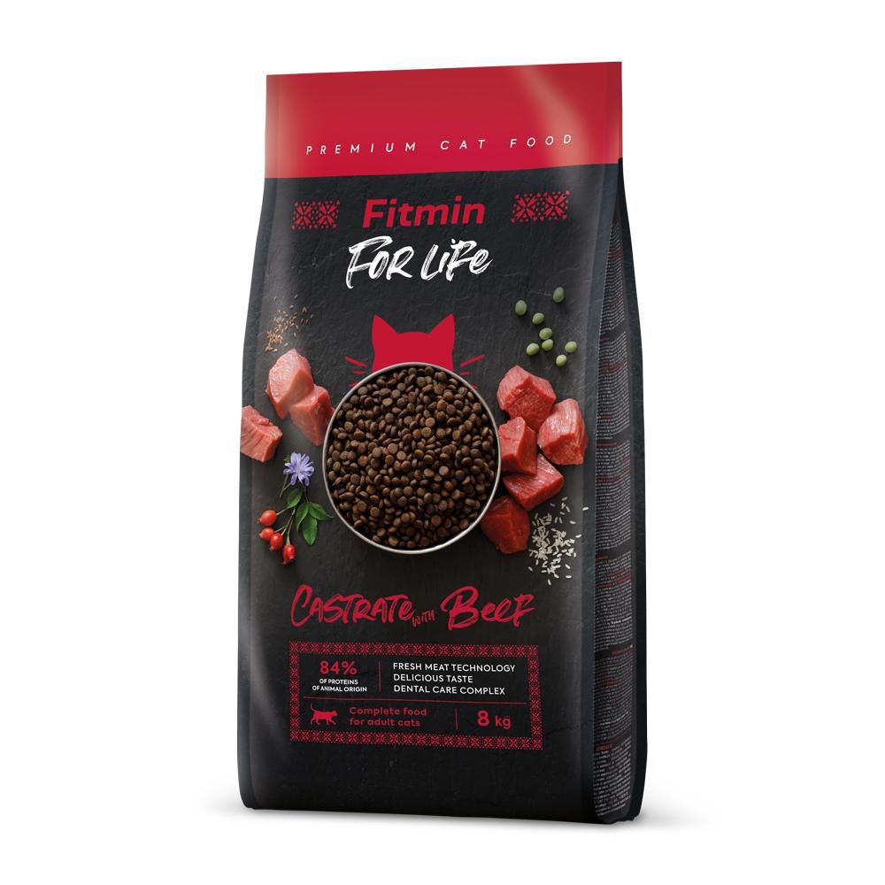 Fitmin For Life Beef krmivo pro kastrované kočky 8 kg