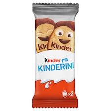 Kinder Kinderini křupavé sušenky s mléčnou a kakaovou dekorací 2 ks 25g