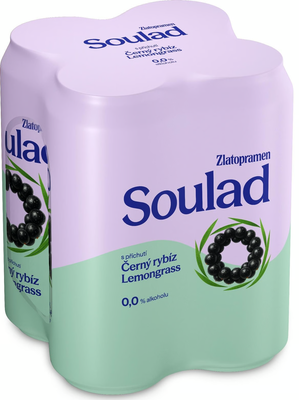Zlatopramen Soulad nealkoholické pivo Černý rybíz a citronová tráva 4x500 ml