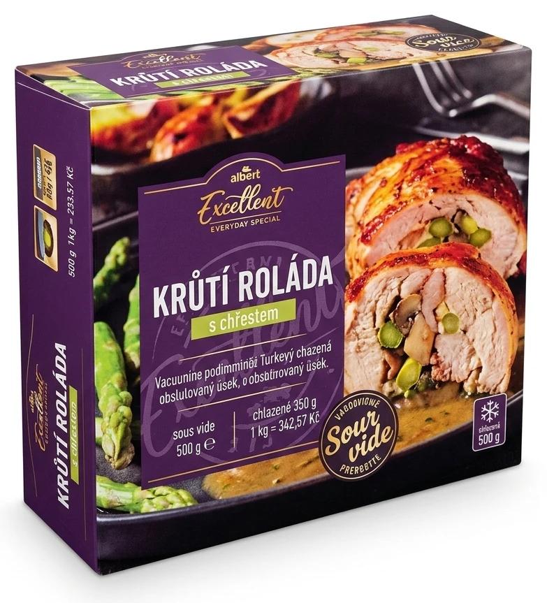 Krůtí roláda s chřestem