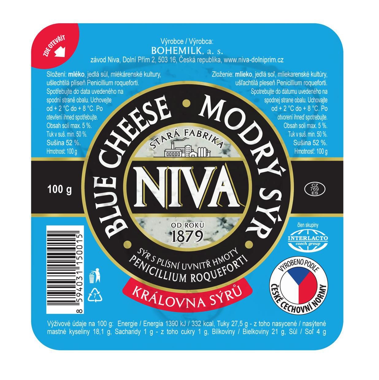Bohemilk Niva niva 50% t.v.s.  porce 100 g