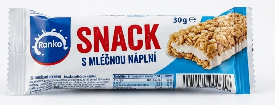 Snack s mléčnou náplní