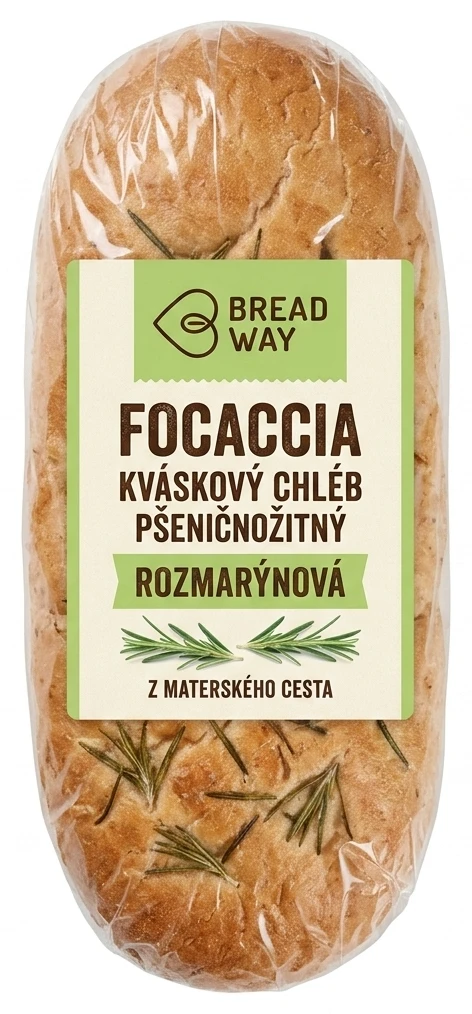 Kváskový chléb pšeničnožitný/Focaccia rozmarýnová