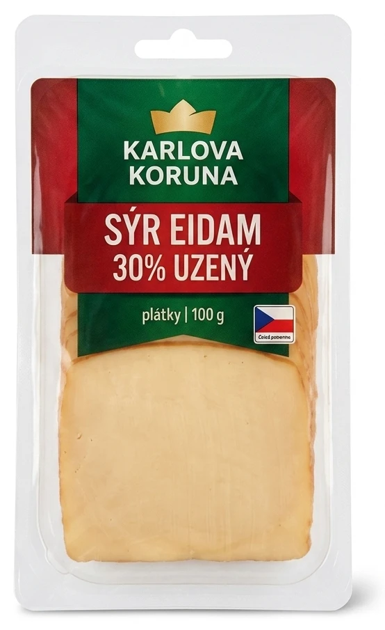 Sýr Eidam 30% uzený Karlova koruna