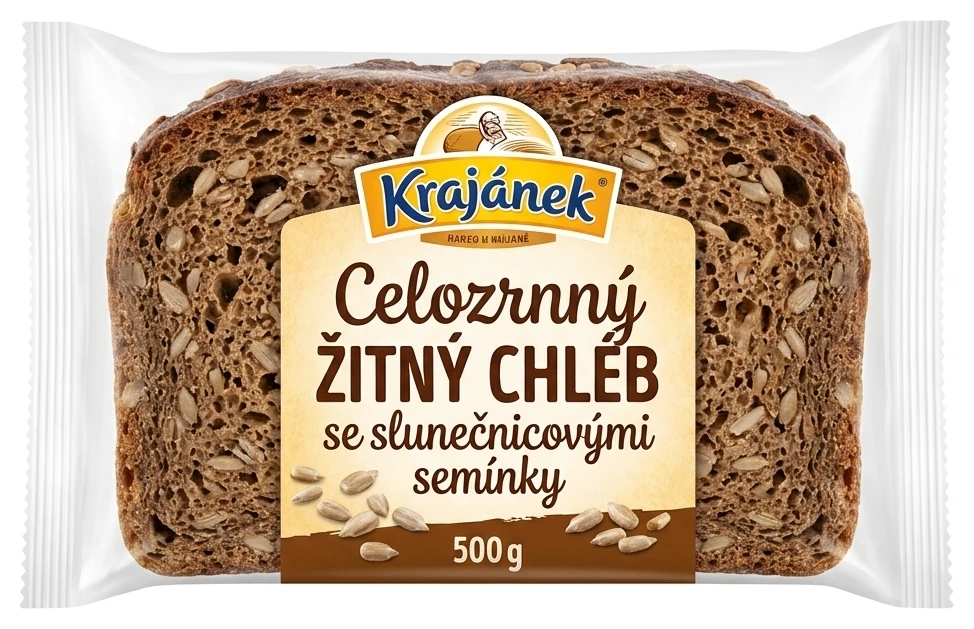 Celozrnný žitný chléb se slunečnicovými semínky
