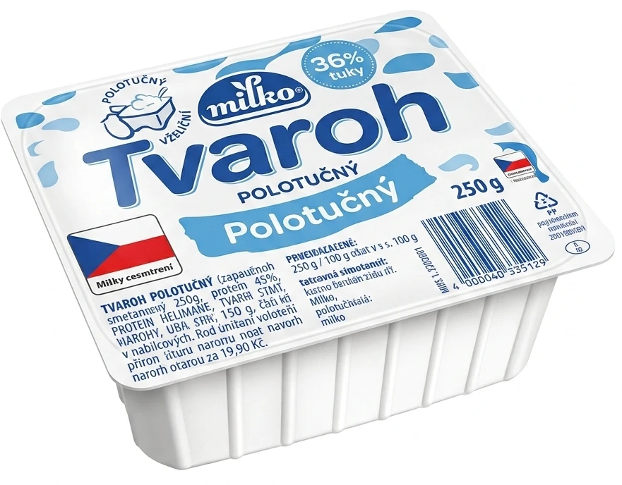 Tvaroh polotučný Milko