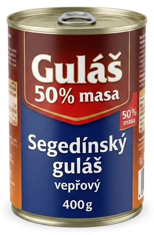 Guláš 50% masa segedínský, vepřový