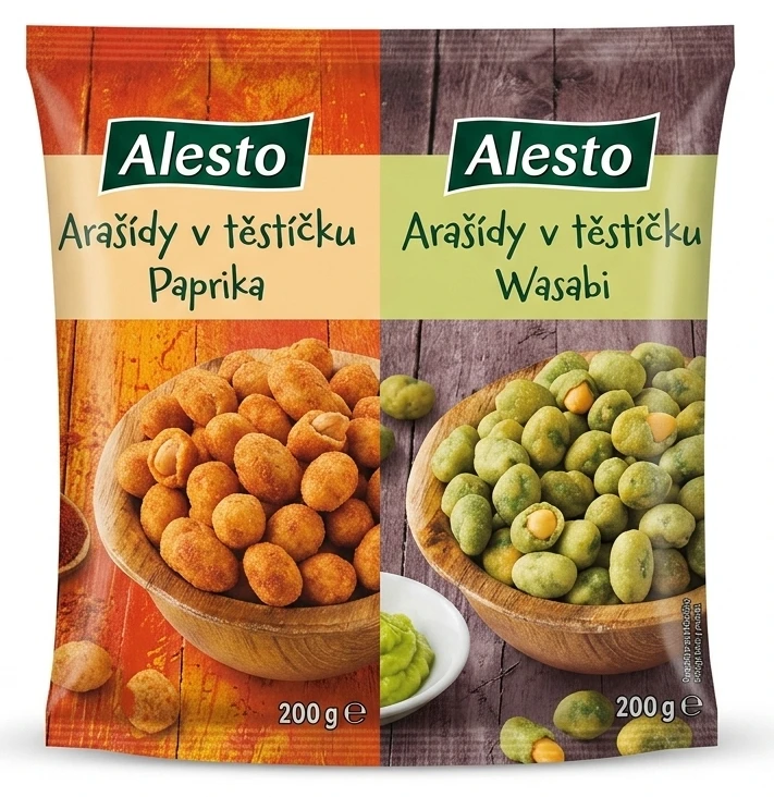 Alesto Arašídy v těstíčku, paprika / wasabi