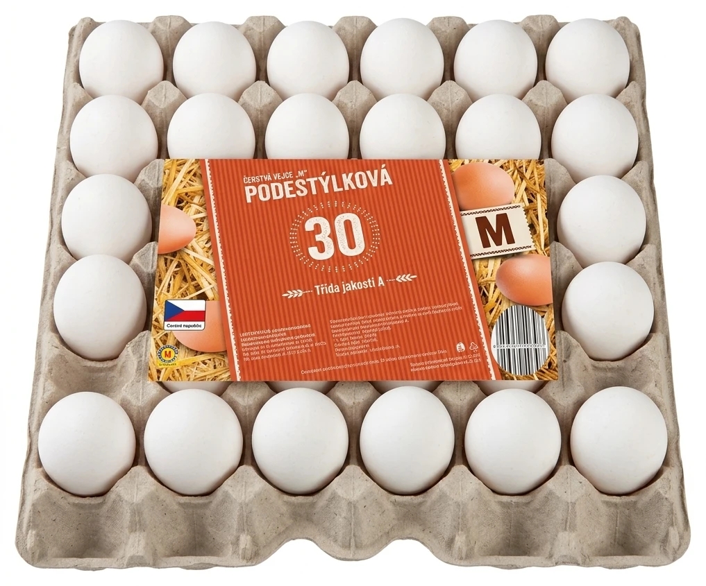 Čerstvá vejce M, 30 kusů