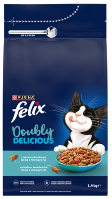 Felix Doubly Delicious granule pro kočky losos, mořské ryby