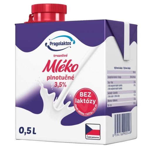 Pragolaktos Trvanlivé mléko 3,5% bez laktózy 500 ml