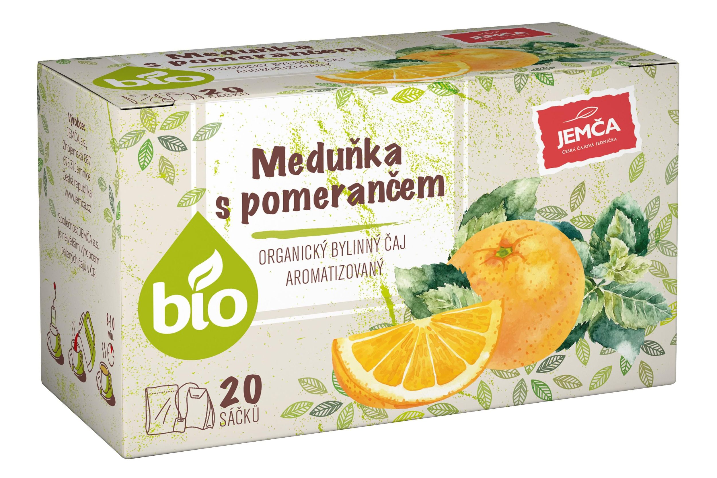 Jemča BIO čaj Meduňka s pomerančem 40g