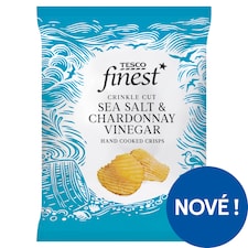 Finest Smažené vroubkované bramborové lupínky s příchutí vinného octa a mořskou solí 150g