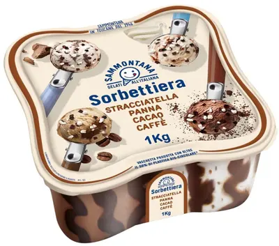 Sammontana Sorbettiera zmrzlina stracciatella, smetana, kakao a káva