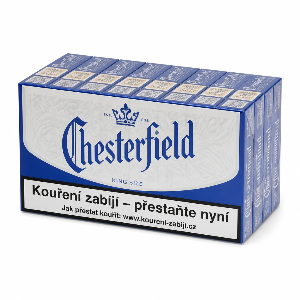 Chesterfield Blue C. Bom king size tvrdé bal. 8 krab. 27 ks kolek U 215 Kč VO cena