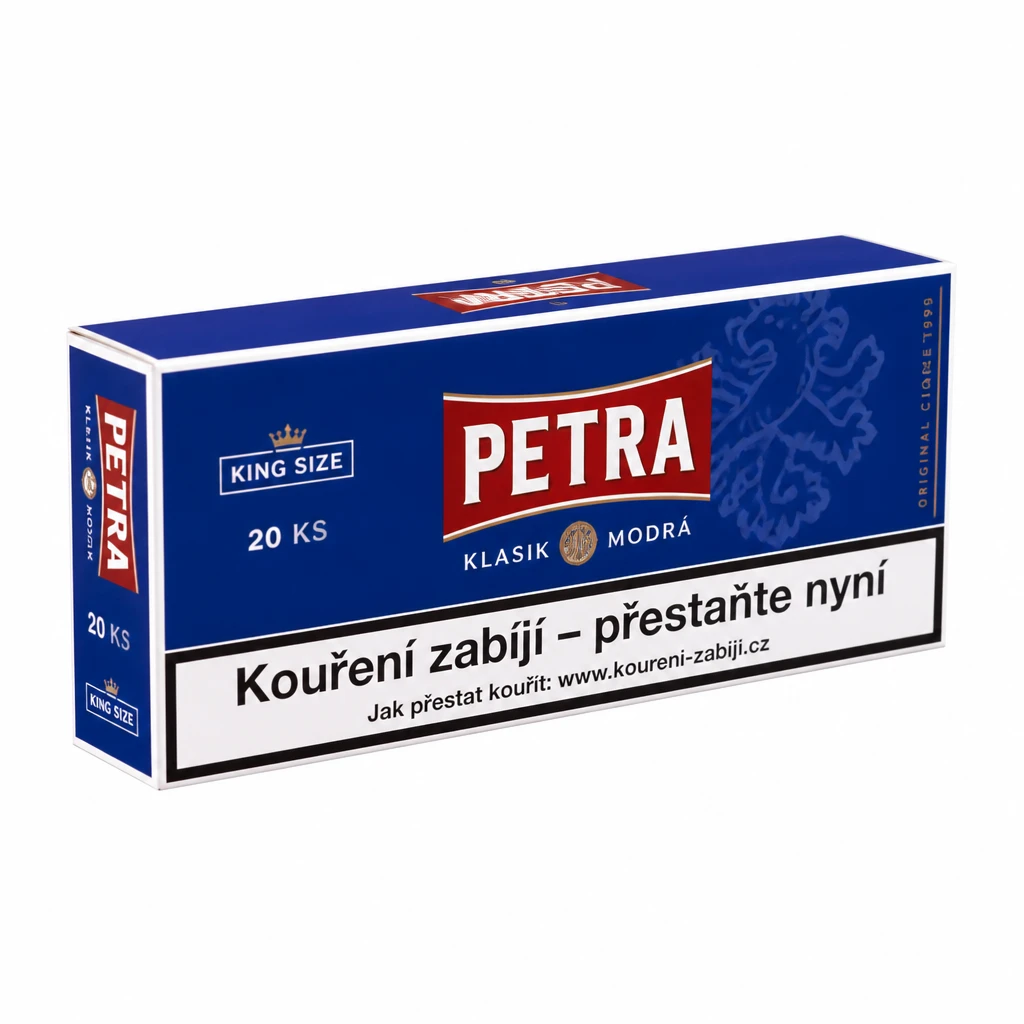 PETRA Klasik modrá RCB king size tvrdé bal. 10 krab. 20 ks kolek U 166 Kč VO cena