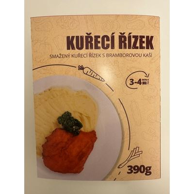 JUST4FOOD Kuřecí řízek s kaší chlaz. 390 g