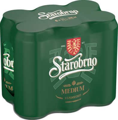 Starobrno Medium pivo v plechu 6x500ml