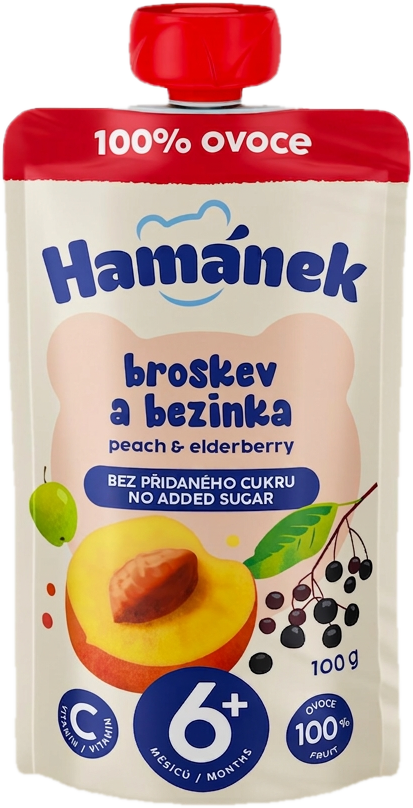 Hamánek Ovocná kapsička broskev bezinka