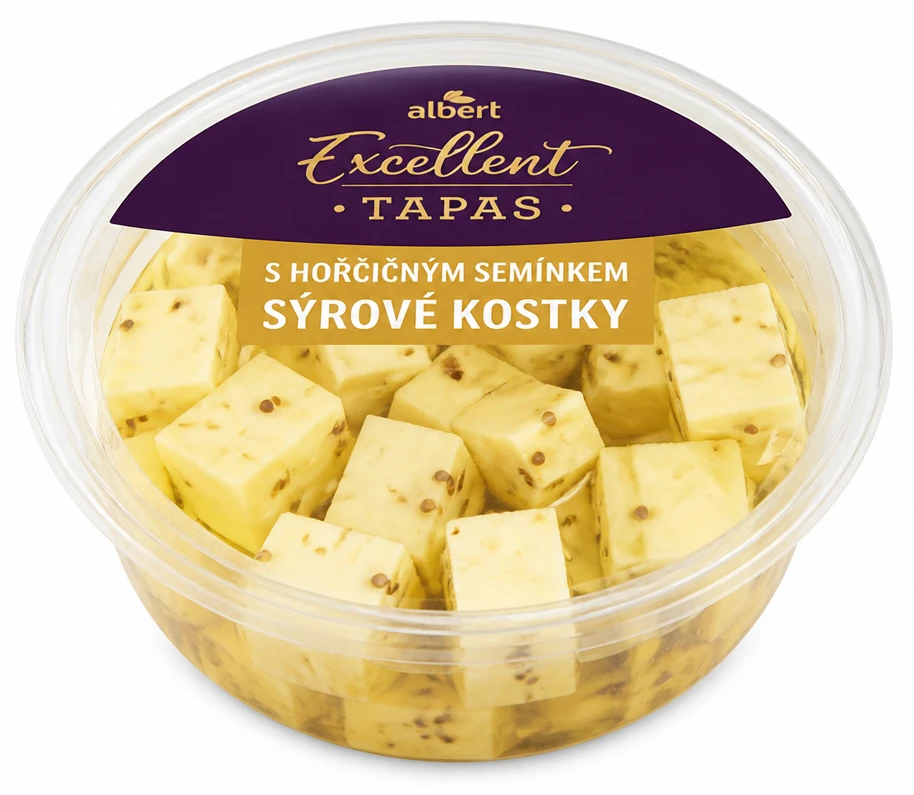 S hořčičným semínkem – sýrové kostky