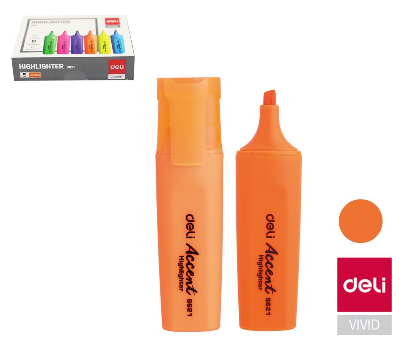 Deli Zvýrazňovač ES621 oranžový plochý (8552)
