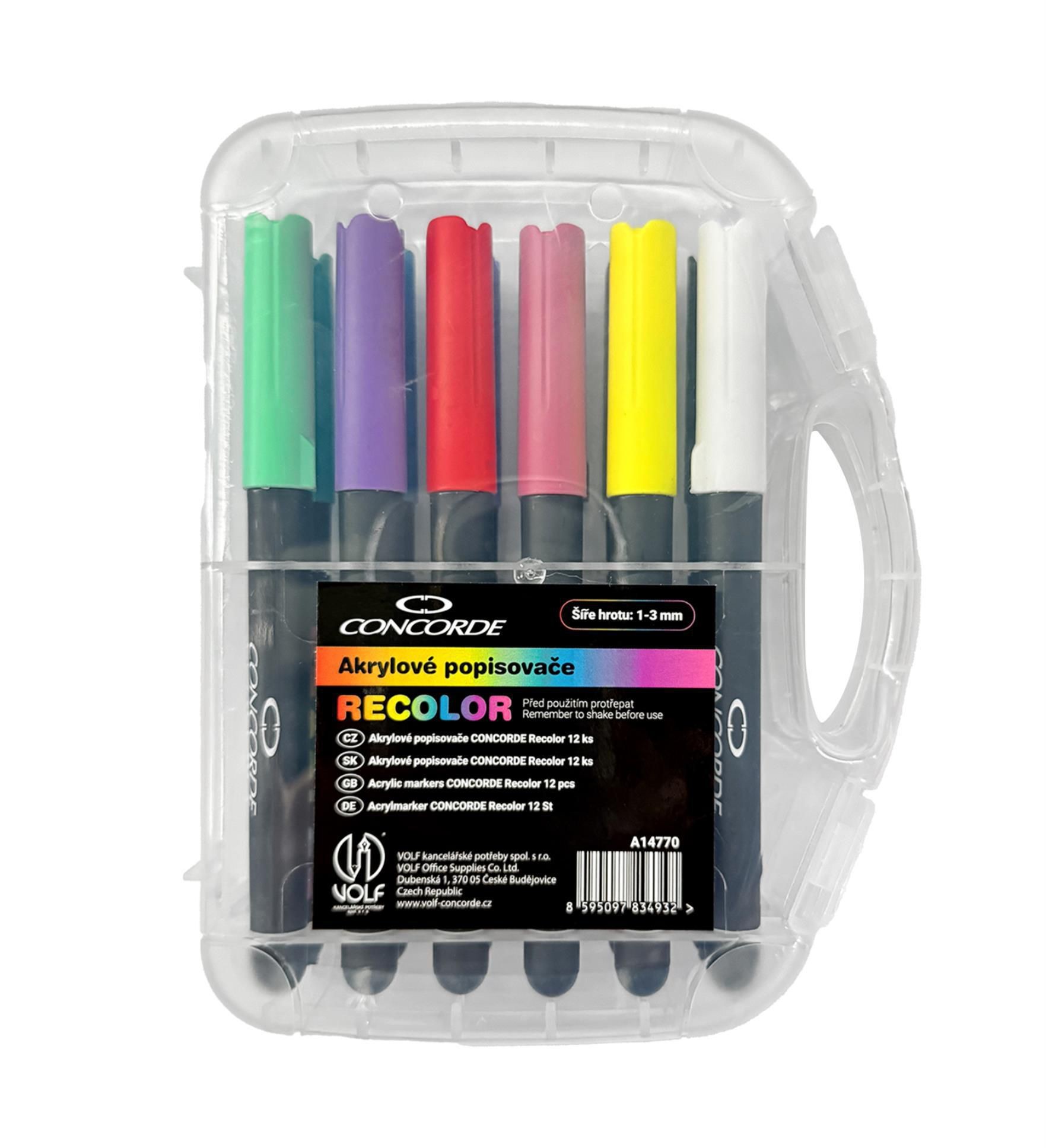 Akrylový popisovač CONCORDE Recolor,sada