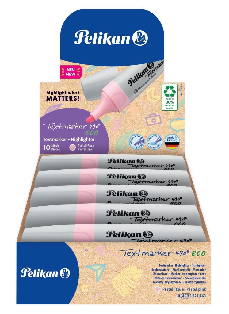 Pelikan Zvýrazňovač 490 eco světle růžový